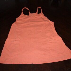 Women’s Orange Tank Dress with Built-In Shorts & Zipper Pocket | Size Small